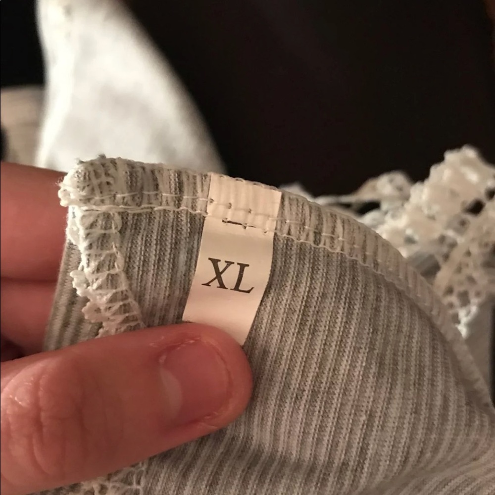 Grey and lace XL tank top